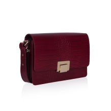 GEANTA ZEVO DAMA ROSU VISINIU PIELE NATURALA PRINT CROCO MAYRA