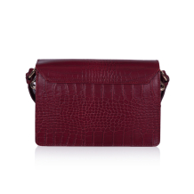 GEANTA ZEVO DAMA ROSU VISINIU PIELE NATURALA PRINT CROCO MAYRA