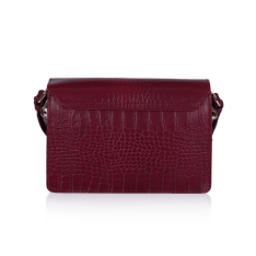 GEANTA ZEVO DAMA ROSU VISINIU PIELE NATURALA PRINT CROCO MAYRA