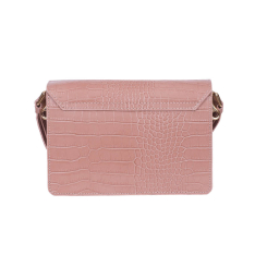 GEANTA ZEVO DAMA ROZ PIELE NATURALA PRINT CROCO MAYRA