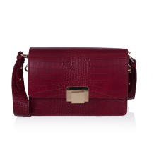 GEANTA ZEVO DAMA ROSU VISINIU PIELE NATURALA PRINT CROCO MAYRA