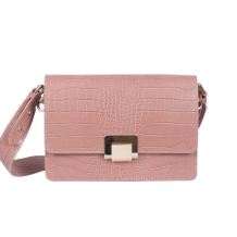 GEANTA ZEVO DAMA ROZ PIELE NATURALA PRINT CROCO MAYRA