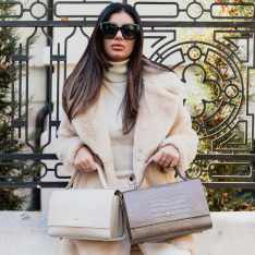 GEANTA ZEVO DAMA NUDE PIELE NATURALA PRINT CROCODIL MELINA