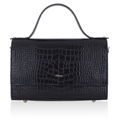 GEANTA ZEVO DAMA NEAGRA PIELE NATURALA PRINT CROCODIL MELINA