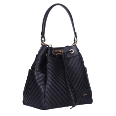 GEANTA ZEVO TIP SACULET DAMA NEGRU PIELE NATURALA MATLASATA MODEL V MILENA