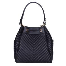 GEANTA ZEVO TIP SACULET DAMA NEGRU PIELE NATURALA MATLASATA MODEL V MILENA