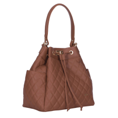 GEANTA ZEVO TIP SACULET DAMA CONIAC PIELE NATURALA MATLASATA MILENA