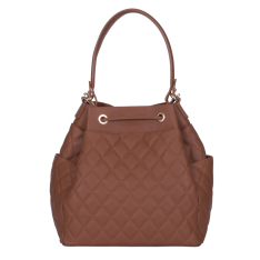 GEANTA ZEVO TIP SACULET DAMA CONIAC PIELE NATURALA MATLASATA MILENA