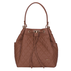 GEANTA ZEVO TIP SACULET DAMA CONIAC PIELE NATURALA MATLASATA MILENA