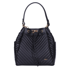 GEANTA ZEVO TIP SACULET DAMA NEGRU PIELE NATURALA MATLASATA MODEL V MILENA