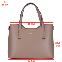 GEANTA ZEVO DAMA OFFICE BEJ PIELE NATURALA DIMENSIUNE MARE MINA