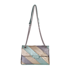 GEANTA ZEVO DAMA VERDE MENTA PIELE NATURALA GLITTER MARIME MICA OLIVIA