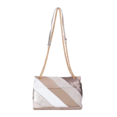 GEANTA ZEVO DAMA CREM PIELE NATURALA GLITTER MARIME MICA OLIVIA
