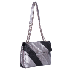 GEANTA ZEVO DAMA ARGINTIE PIELE NATURALA GLITTER MARIME MEDIE OLIVIA