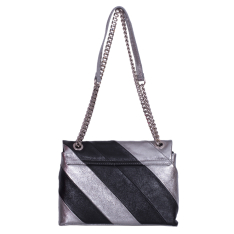 GEANTA ZEVO DAMA ARGINTIE PIELE NATURALA GLITTER MARIME MEDIE OLIVIA