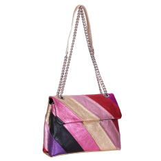 GEANTA ZEVO DAMA VIVA MAGENTA PIELE NATURALA GLITTER MARIME MEDIE OLIVIA