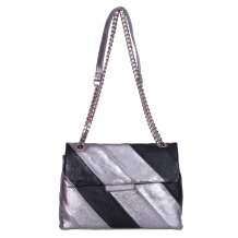 GEANTA ZEVO DAMA ARGINTIE PIELE NATURALA GLITTER MARIME MEDIE OLIVIA