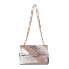 GEANTA ZEVO DAMA CREM PIELE NATURALA GLITTER MARIME MICA OLIVIA