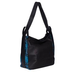 GEANTA RUCSAC ZEVO DAMA NEAGRA PIELE NATURALA PRINT SARPE TIP UNICAT DIMENSIUNE MARE COLECTIA PATCHWORK AMARA