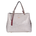 GEANTA ZEVO DAMA CREM REFLEXII AURII PIELE NATURALA ANIMAL PRINT TIP UNICAT DIMENSIUNE MEDIE COLECTIA PATCHWORK CLARISA
