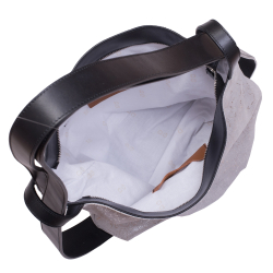 GEANTA ZEVO DAMA ARGINTIE PIELE NATURALA TIP UNICAT MODEL SHOPPER COLECTIA PATCHWORK ISOLDA