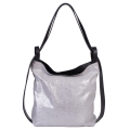GEANTA ZEVO DAMA ARGINTIE PIELE NATURALA TIP UNICAT MODEL SHOPPER COLECTIA PATCHWORK ISOLDA