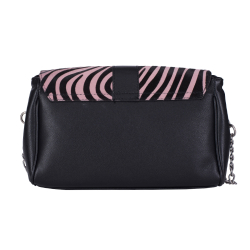 GEANTA ZEVO DAMA NEAGRA PIELE NATURALA SI BLANA PONEI PRINT ZEBRA COLECTIA PATCHWORK TIP POSTAS MALVINA