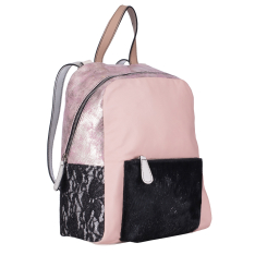 RUCSAC ZEVO DAMA UNICAT ROZ PIELE NATURALA PATCHWORK LUANA