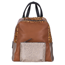 RUCSAC ZEVO DAMA UNICAT CONIAC PIELE NATURALA PATCHWORK LUANA