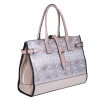 GEANTA ZEVO DAMA CREM OFFICE PIELE NATURALA TIP UNICAT COLECTIA PATCHWORK TAMARA