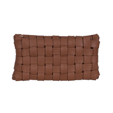 GEANTA ZEVO DAMA PIELE NATURALA IMPLETITA CONIAC TIP CLUTCH OCAZIE PATRICIA