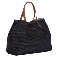 GEANTA ZEVO SHOPPING DAMA NEAGRA RAFIE SI PIELE NATURALA PAULA