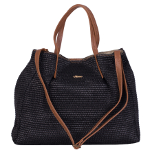 GEANTA ZEVO SHOPPING DAMA NEAGRA RAFIE SI PIELE NATURALA PAULA