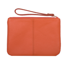 PORTFARD ZEVO CU MANER DAMA PORTOCALIU PIELE NATURALA