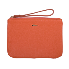 PORTFARD ZEVO CU MANER DAMA PORTOCALIU PIELE NATURALA