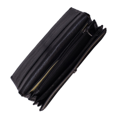 PORTOFEL DAMA NEGRU PIELE NATURALA LACUITA PRINT CROCODIL DETALIU CATARAMA CERC DANIELA