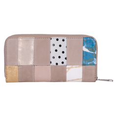 PORTOFEL ZEVO DAMA MULTICOLOR MARE PATCHWORK PIELE NATURALA PRINT 1