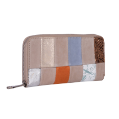 PORTOFEL ZEVO DAMA MULTICOLOR MARE PATCHWORK PIELE NATURALA PRINT 2