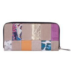 PORTOFEL ZEVO DAMA MULTICOLOR MARE PATCHWORK PIELE NATURALA PRINT 4