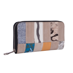 PORTOFEL ZEVO DAMA MULTICOLOR MARE PATCHWORK PIELE NATURALA PRINT 4