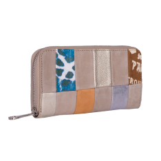 PORTOFEL ZEVO DAMA MULTICOLOR MARE PATCHWORK PIELE NATURALA PRINT 6