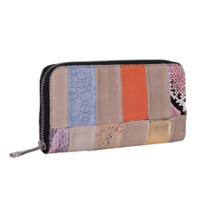 PORTOFEL ZEVO DAMA MULTICOLOR MARE PATCHWORK PIELE NATURALA PRINT 5