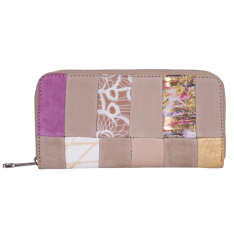 PORTOFEL ZEVO DAMA MULTICOLOR MARE PATCHWORK PIELE NATURALA PRINT 1