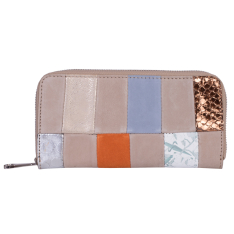 PORTOFEL ZEVO DAMA MULTICOLOR MARE PATCHWORK PIELE NATURALA PRINT 2