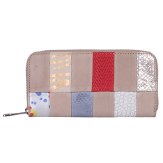 PORTOFEL ZEVO DAMA MULTICOLOR MARE PATCHWORK PIELE NATURALA PRINT 3