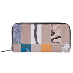 PORTOFEL ZEVO DAMA MULTICOLOR MARE PATCHWORK PIELE NATURALA PRINT 4
