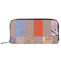 PORTOFEL ZEVO DAMA MULTICOLOR MARE PATCHWORK PIELE NATURALA PRINT 5