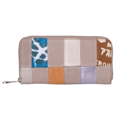 PORTOFEL ZEVO DAMA MULTICOLOR MARE PATCHWORK PIELE NATURALA PRINT 6