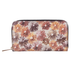 PORTOFEL ZEVO DAMA MULTICOLOR MARE PATCHWORK PIELE NATURALA PRINT FRUNZE