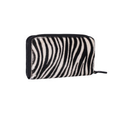 PORTOFEL DAMA NEGRU PRINT ZEBRA PIELE NATURALA ARIANA